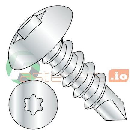 Newport Fasteners Self-Drilling Screw, #14 x 2 in, Zinc Plated Steel Truss Head Torx Drive, 900 PK 478422